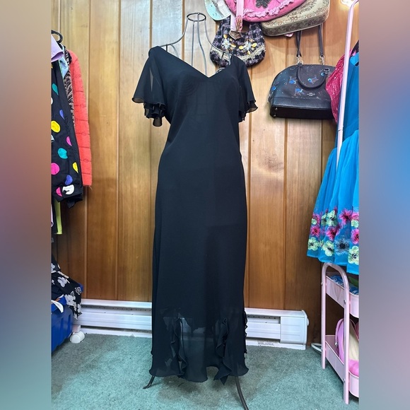 VINTAGE y2k black gown, size 16 - Picture 3 of 12
